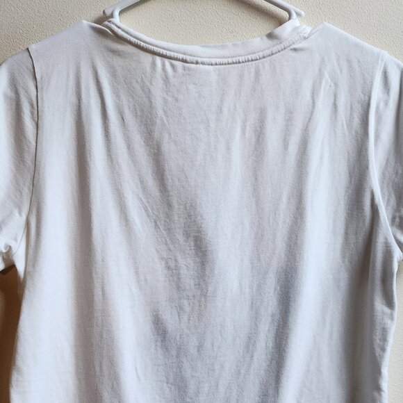 Calvin Klein White Cropped Logo T-Shirt Size Small - Picture 11 of 12